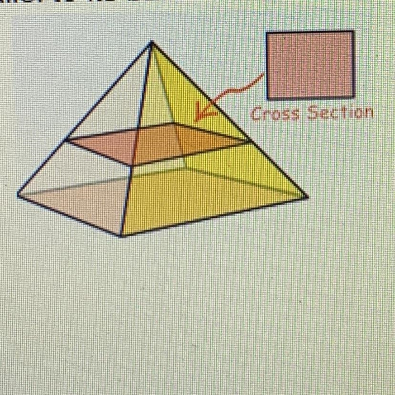 .) A two-dimensional cross section is created by slicing a pyramid parallel to its-example-1