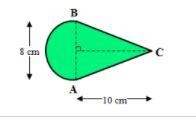 Find the area and the perimeter of the shaded regions below. Give your answer as a-example-1