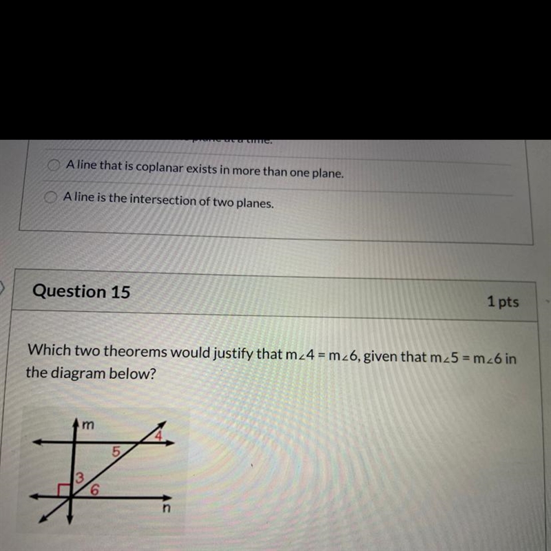 A. Vertical angle theorems. Consecutive interior angle theorem B. Vertical angles-example-1