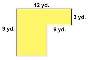 Find the area of this shape picture below A) 39 square yards B) 56 square yards C-example-1