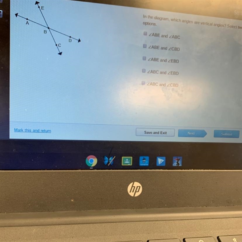 Which angles are virtical angles?-example-1