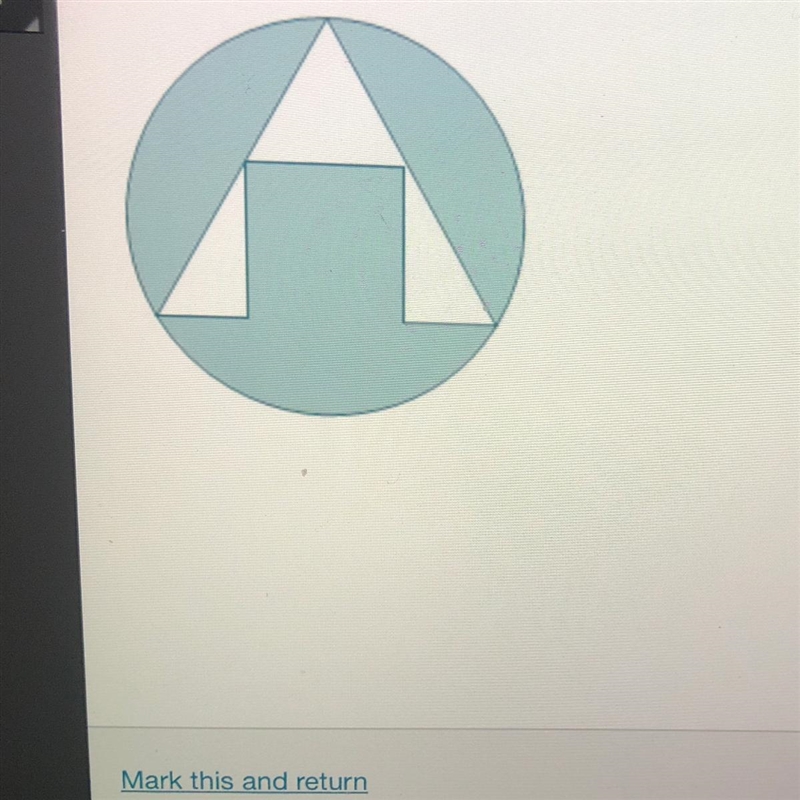 Which represents the area of the shaded region? a Area of circle - area of the square-example-1