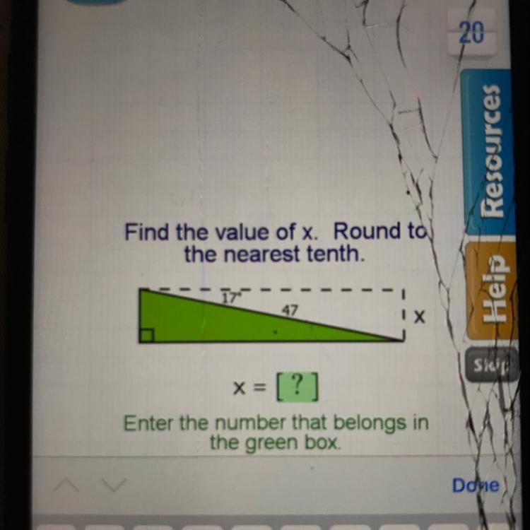 Find the value of x. Round to the nearest tenth.-example-1