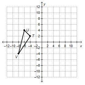 20 POINTS Triangle TUV is transformed according to the rule . (180º rotation about-example-1