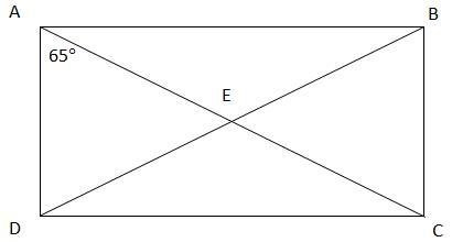 ABCD is a rectangle. Find m∠AEB. A. 130° B. 165° C. 150° D. 90°-example-1