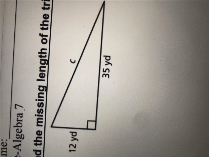 Find the missing length of the triangle-example-1