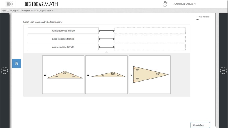 Match each triangle with its classification-example-1