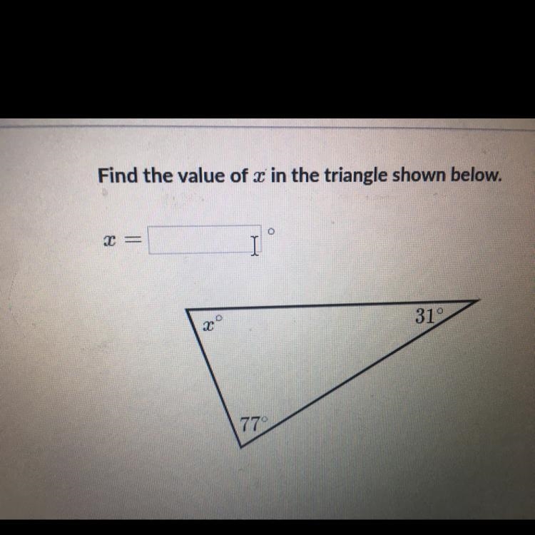 Find the value of x in the triangle-example-1