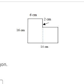 6cm 2cm 16cm 14cm. Find the area of the polygon PLS HELP-example-1