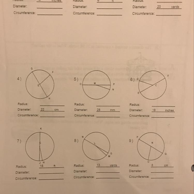 ?? “solve the missing elements for each problem. use 3.14 for area-example-1