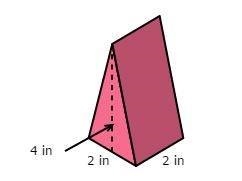 Find the volume of the triangular prism. A) 8 in3 B) 12 in3 C) 16 in3 D) 24 in3-example-1