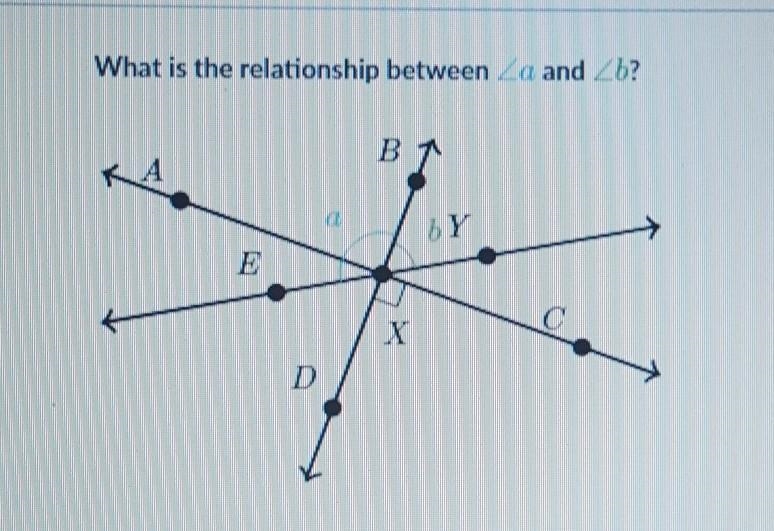 A vertical angles b complementary angles c supplementary angles d none of the above-example-1