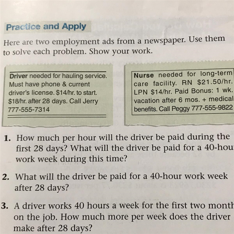 A driver works 40 hours a week for the first two months on the job. How much more-example-1