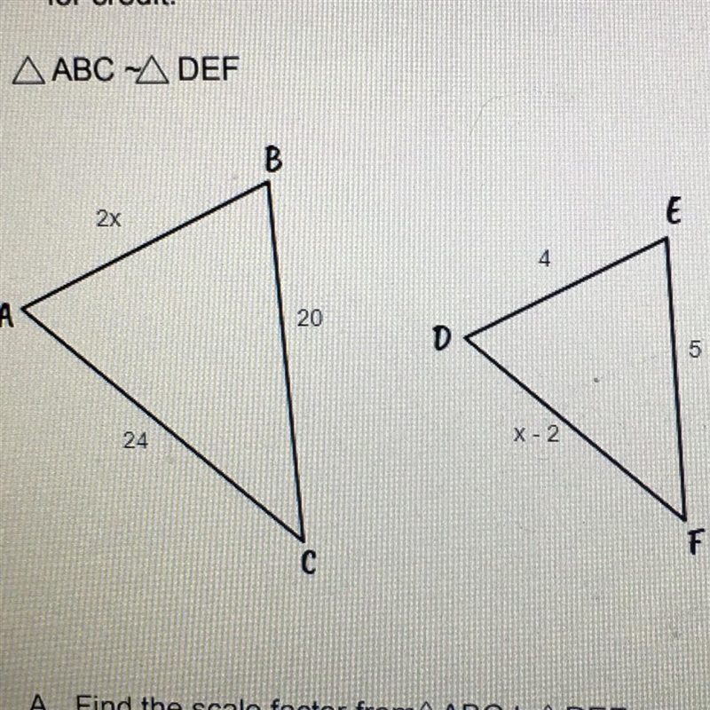 Find the value of x in the triangle above-example-1