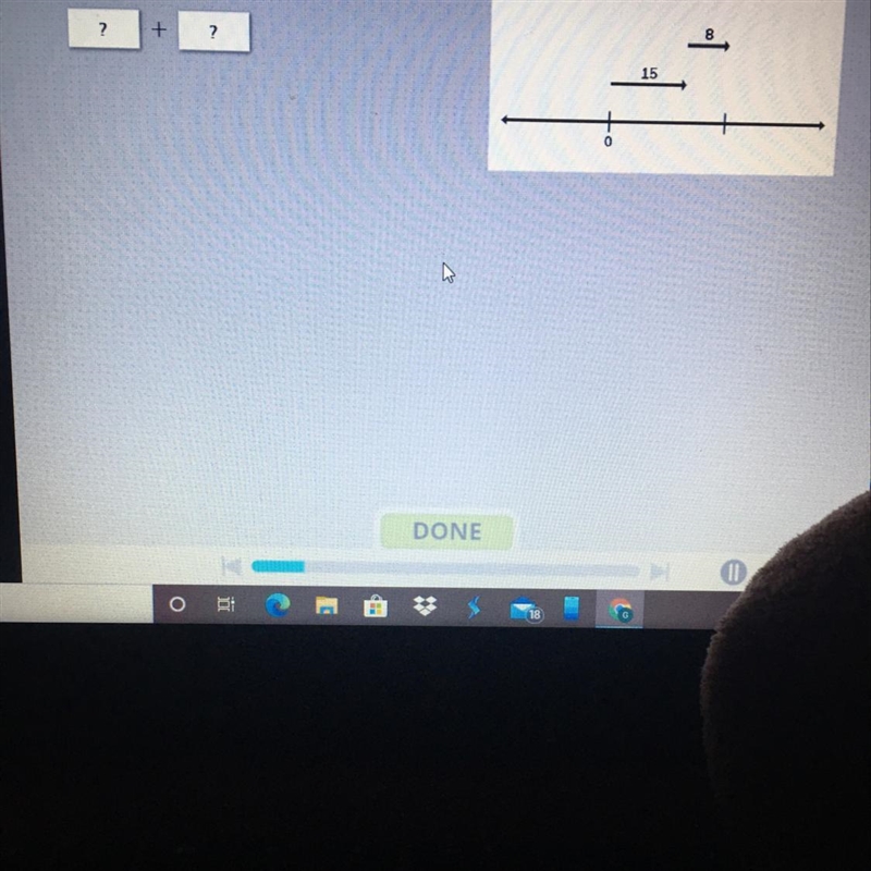 What addition expression is shown on the number line? 8 + ? 15-example-1