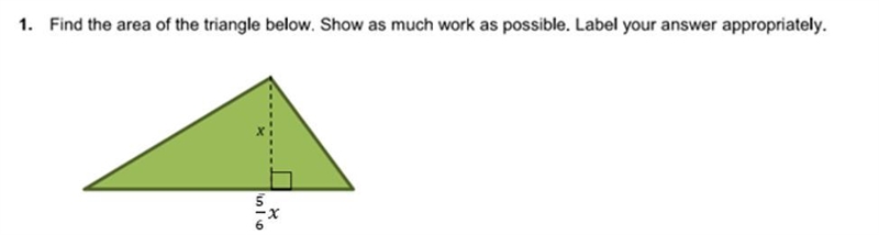 Area of a triangle = 1/2 bh-example-1