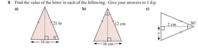 Find the value of the letter in each of the following. Give your answers to 1 d.p-example-1