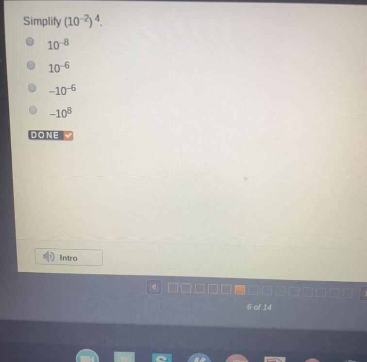 Simplify (10^-2)^4 djjdejieoeiieis-example-1