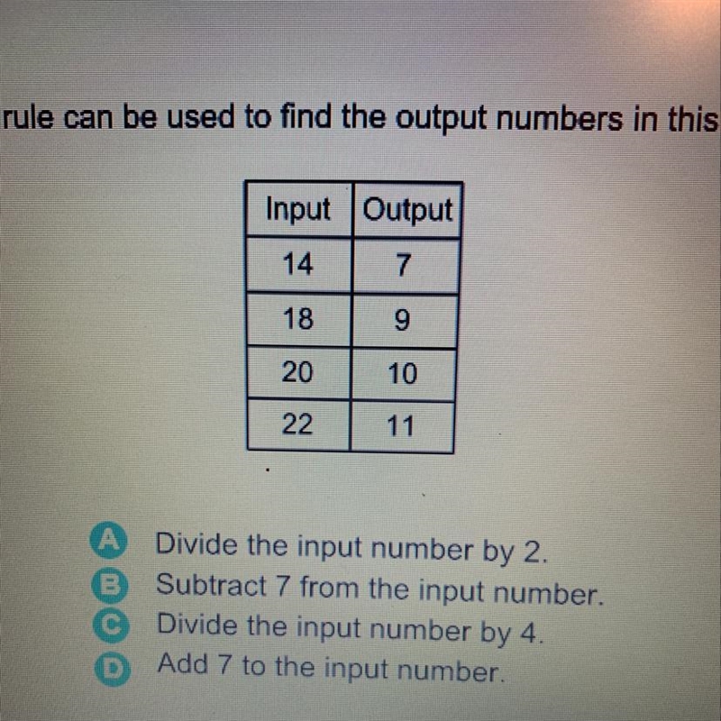 Which numbers can be used to find the output numbers in the table-example-1