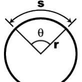 Define the radius in terms of arc length, s, and the central angle, Θ. A) r = Θs B-example-1