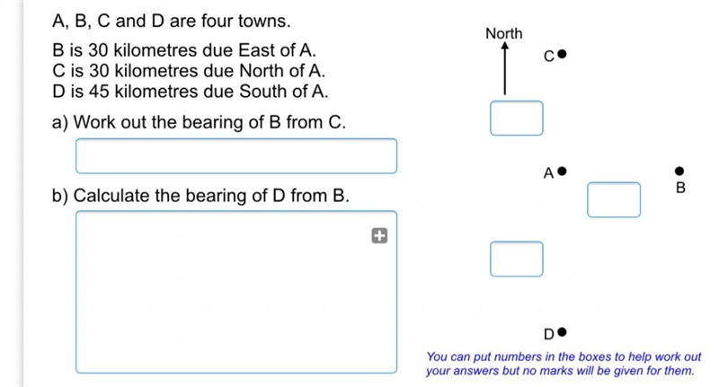 Work out the bearings-example-1