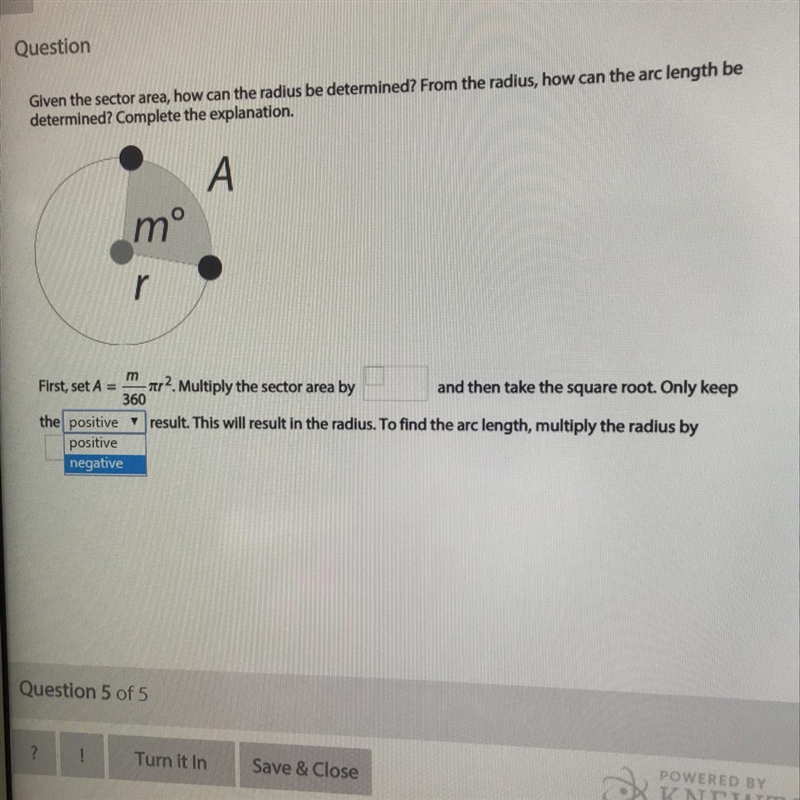 At the end it’s to find the arc length, multiply the radius by...-example-1