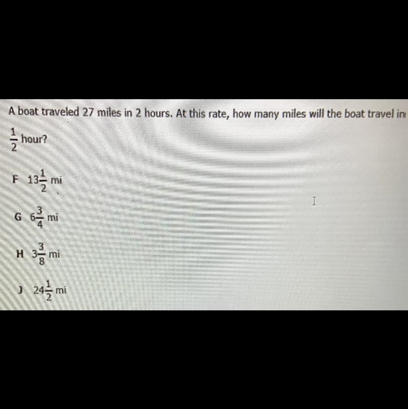 How many miles will the boat travel in 1/2 hour-example-1