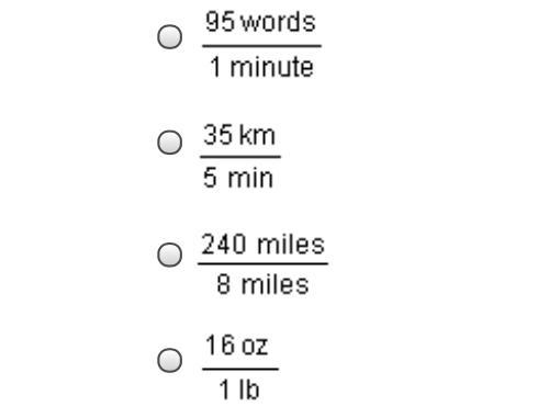 Which of the following is not a rate?-example-1