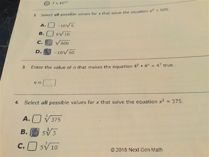 Do number 3 find the value of n-example-1