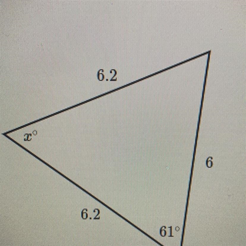 Find the value of x in the triangle shown below-example-1