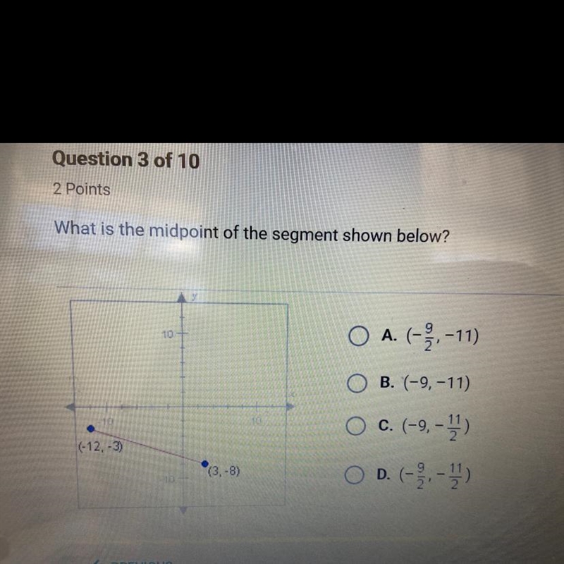 What is the midpoint of the segment shown below?-example-1