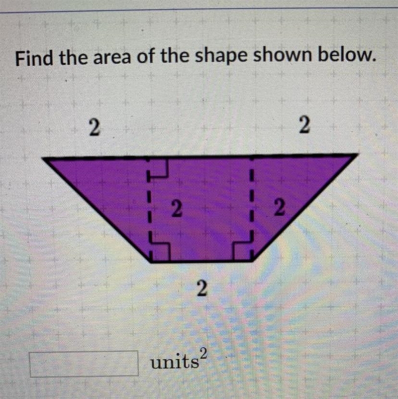 Find the area of the shape shown below.-example-1