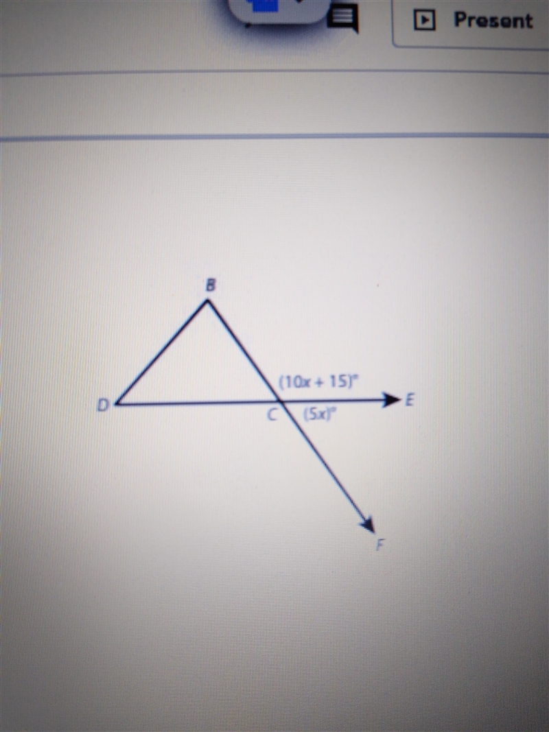 Use the diagram and the value of x to find the measures of BCE and ECF. A . The measure-example-1