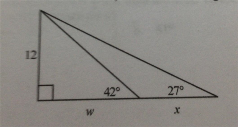 Find the value of W and X-example-1