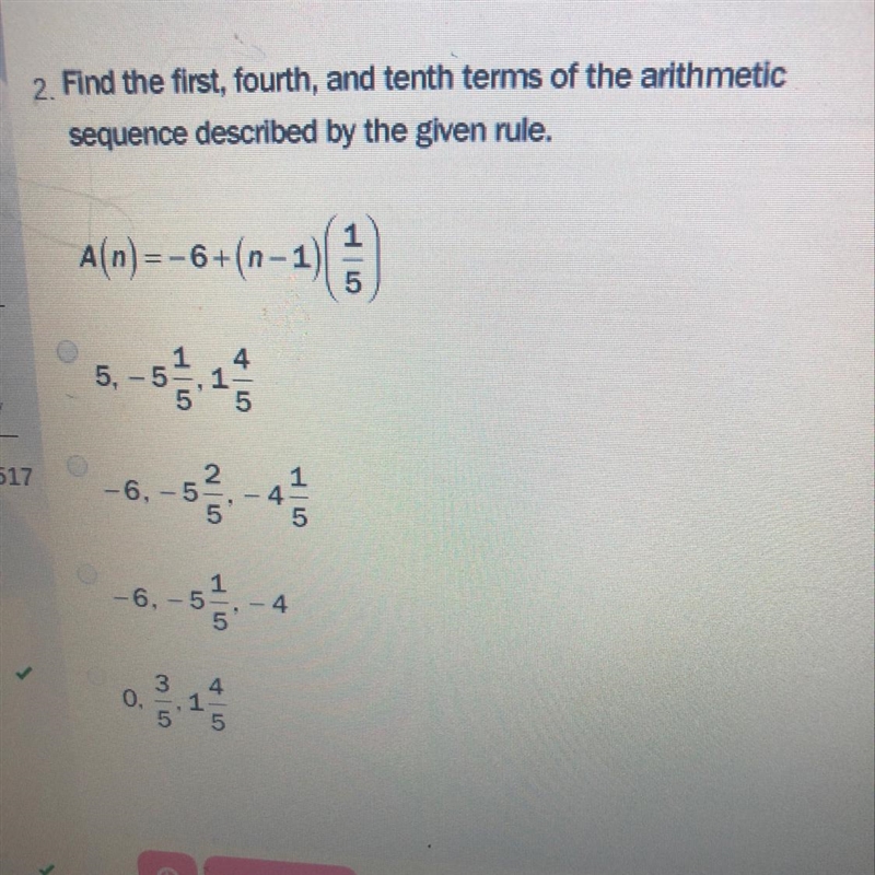 2. Find the first, fourth, and tenth terms of the arithmetic sequence described by-example-1