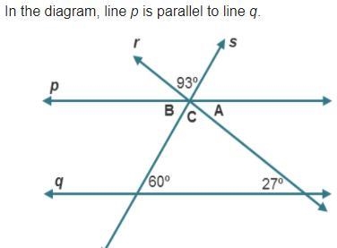 Complete the statements based on the diagram. mAngleA = 27° because it is to the 27° angle-example-1