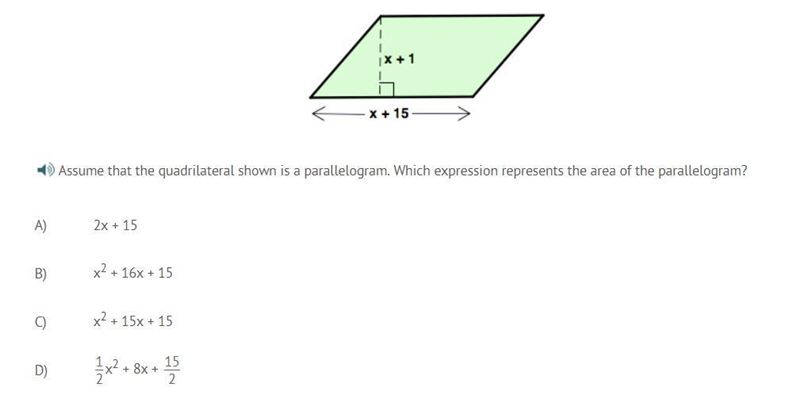 Assume that the quadrilateral shown is a parallelogram. Which expression represents-example-1