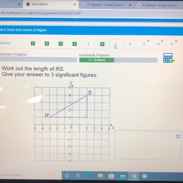 Work out the length of RS. Give your answer to 3 significant figures. S R -5 -4 -B-example-1