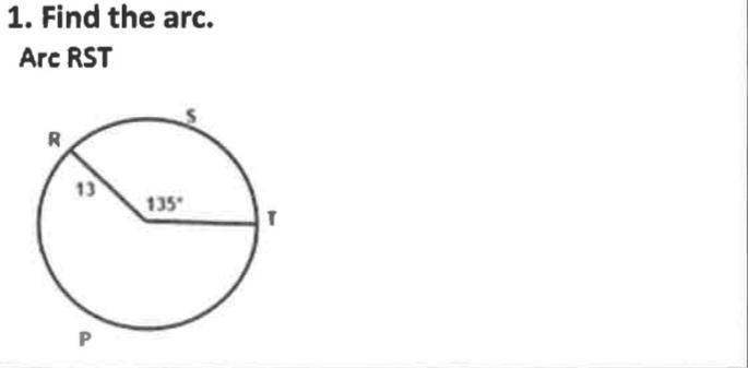 Plz helppp!!!!! Find the Arc Arc RST-example-1