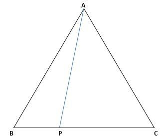 Given: P∈ BC , Pabc = 45, Pabp = 30, Papc = 35. Find AP.-example-1