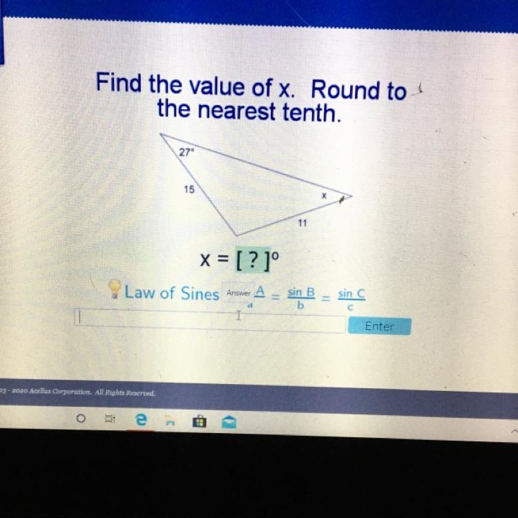 Find the value of x. Round to the nearest tenth.-example-1