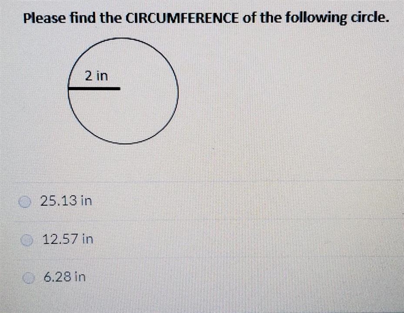 Please find the CIRCUMFERENCE of the following circle.​-example-1