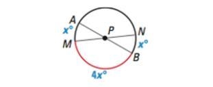 Find the value of x. Then find the measure of Arc AN. Show work on a piece of paper-example-1