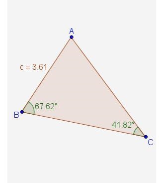 The measures of three parts of triangle ABC are given in the diagram. What is AC, correct-example-1