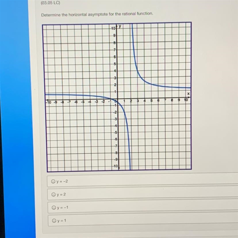 Determine the horizontal asymptote for the rational function.-example-1