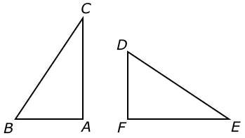 Triangle FDE is a rotation of a scalene triangle ABC. Which statement is correct?-example-1