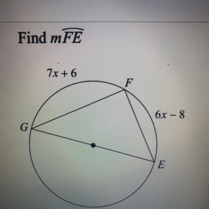 Find mFE A) 52° C) 76° B) 93° D) 112°-example-1