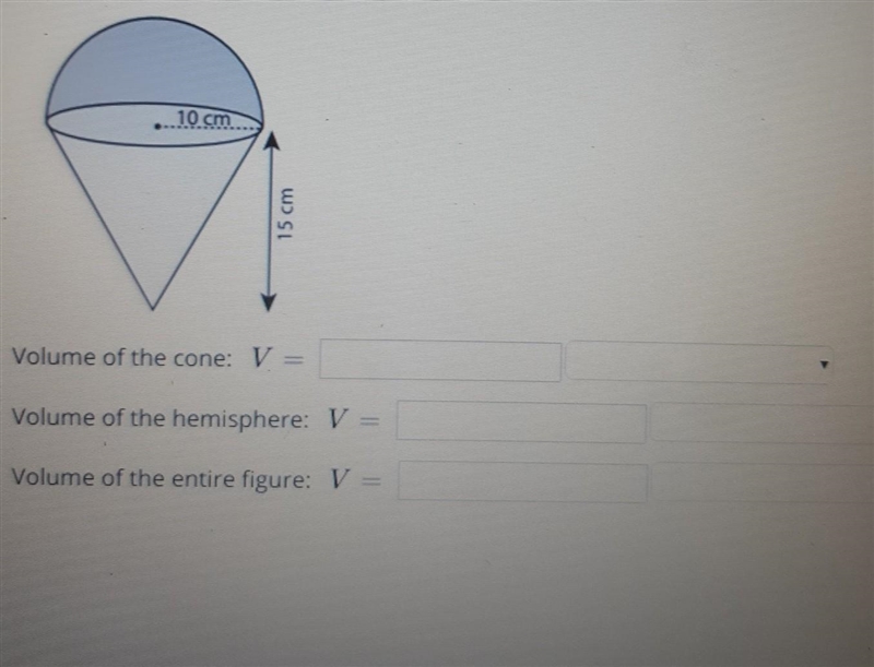 find the volume of each geometric solid in the figure below. Then determine the volume-example-1