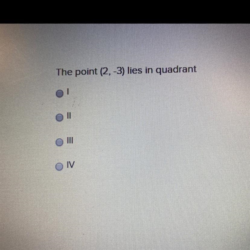 The point (2, -3) lies in quadrant-example-1