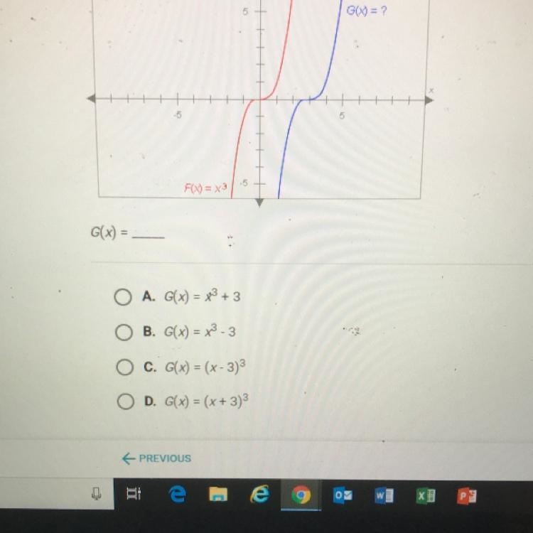 The graphs below have the same shape. What is the equation of the blue graph? G(x-example-1